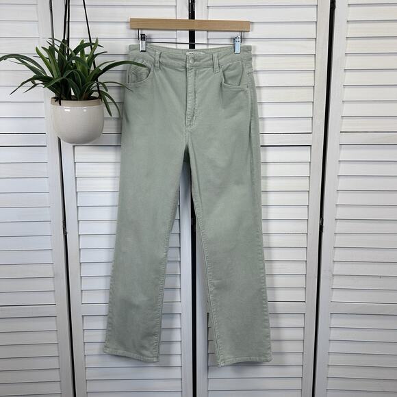 Rollas‎ X Anthropologie Green Original High Rise Straight Corduroy Pants Size 29 - Picture 1 of 10